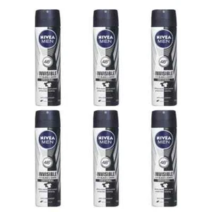 Nivea MEN Anti-Perspirant Black & White 48-Hour Deodorant 150ml 6 Cans - Picture 1 of 1
