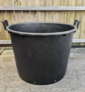 70cm Outdoor Garden Patio Round Black Plastic Plant Pot Tub Mastelli Handles - Picture 1 of 4