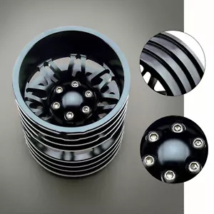 Black Alloy 1.9 Wheel Rim Set 2 front +2 Dually Rear for RC4WD RC Car Crawler - Picture 1 of 15