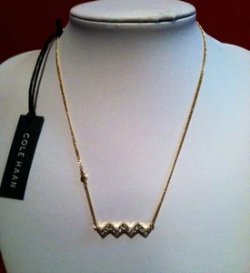Collar Cole Haan Oro Bling Zig Zag en Forma, 19" Nuevo Con Etiquetas - Imagen 1 de 7