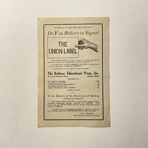 Union Label Railway Educational Press Brotherhood Of Railway Carmen Print Ad - Picture 1 of 2