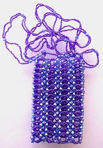 BLAU FACETTIERT ACRYL AB PERLEN TASCHE 4 3/5 x 2 9/10 ZOLL HANDTASCHE HANDTASCHE AB4 - Bild 1 von 1