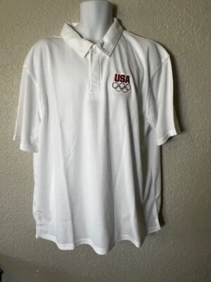 Team USA Apparel Polo White With USA Logo Short Sleeve XL NWT - Image 1 of 3