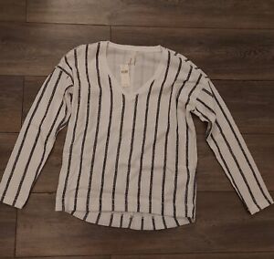 Anthropologie, Casual V Neck Sweater, White, Size S, BNWT