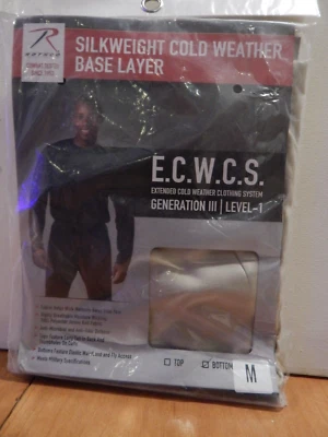 Ropa interior Rothco 63020 Gen III peso seda - Lv 1 sistema ECWCS parte inferior talla mediana Foto 1 de 3