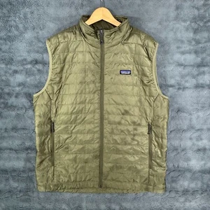 Patagonia Nano Puff Vest Men's XL Olive Green Quilted Full Zip Hiking - Picture 1 of 7