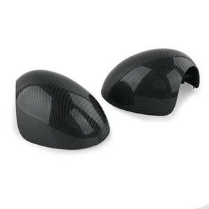 Pair Door Mirrors Cover Cap Carbon Fiber For Mini Cooper R55 R56 R57 R58 R60 - Picture 1 of 12