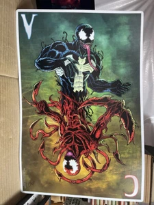 Venom & Carnage Print By Josh C Lyman 12 X 18 Signed - Picture 1 of 11