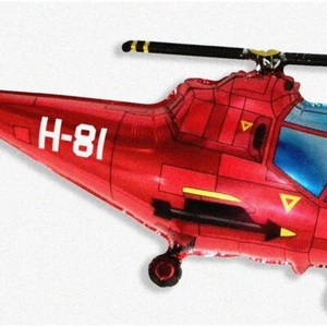 Flexmetal Helicopter Balloon - 37" Red F-Shaped CS19 - Picture 1 of 3
