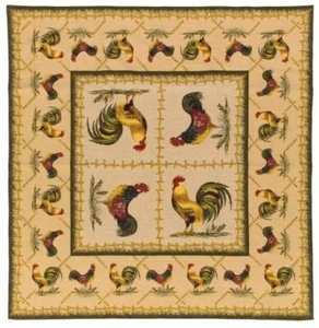 NEW 58" 147CM POULAILLER HEN COOP BELGIAN TAPESTRY TABLE THROW BED SPREAD 09548 - Picture 1 of 5