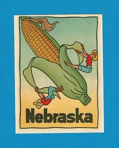 DE COLECCIÓN ORIGINAL AÑOS 50 CORN HUSKERS "NEBRASKA" RECUERDO VIAJE AGUA CALCOMANÍA ARTE - Imagen 1 de 1