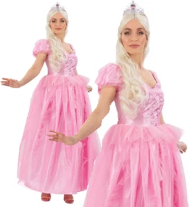 Costume vestito da donna principessa rosa strega buona libro di fiabe fiaba UK 4-18 - Foto 1 di 6