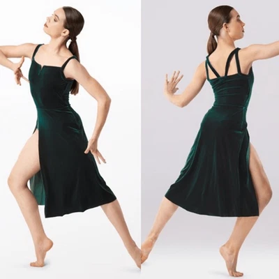 Vestido lírico WEISSMAN Elite Dance veludo verde fantasia No Fool D12212 SA adulto - Imagem 1 de 4