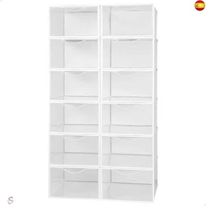 AKTIVE Max Home Cajas de zapatos plástico, Juego de 12 organizadores de - Imagen 1 de 7