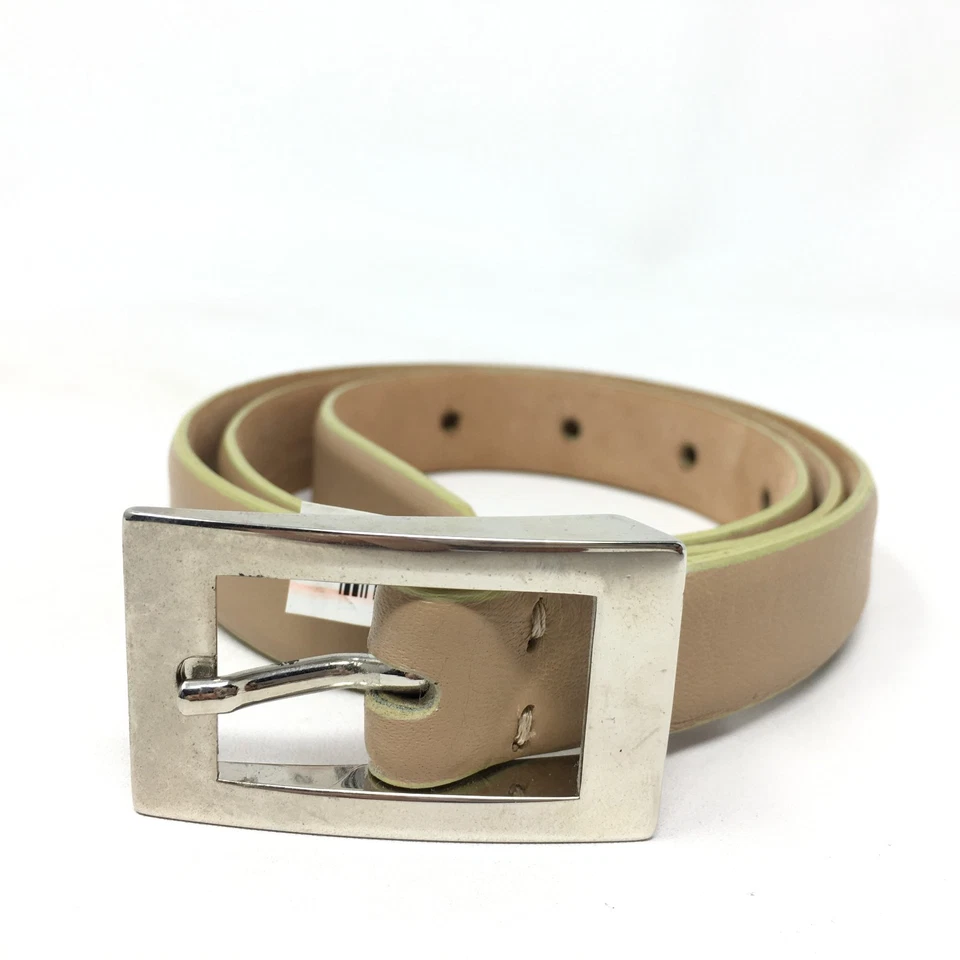 NEW Talbots Skinny Dress Belt Womens Size Small S Nude Beige Leather Made Italy - Image 1 of 4