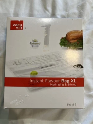 Bolsa de marinado y salmuera Vacu Vin sabor instantáneo XL 23,6”x19,7” 2 piezas ¡Nueva!! Foto 1 de 4