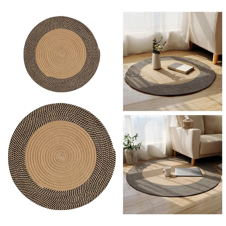 Hand Woven Round Natural Jute Braided Rug, Reversible Rugs for Bedroom Entryway - image 1 of 1