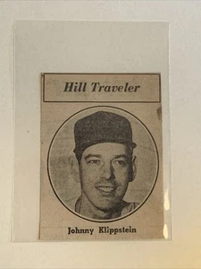 Johnny Klippstein Washington Senators Traveler 1961 Sporting News Baseball Panel - Picture 1 of 1