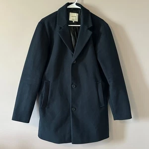 Cappotto Uomo Jack & Jones Nero Pea Taglia L JJTYSON Giacca Stile Misto Lana - Foto 1 di 10