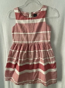 Gap Dress Girls 10 Striped Red White Cotton Lined Americana - Picture 1 of 8