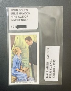 JOHN BOLES - JULIE HAYDON 1935 Gallaher Famous Film Scenes #31 Tobacco Card