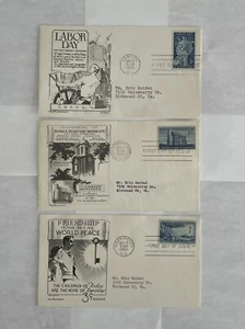 Lote de 3 cubiertas FDC de primer día 1956 correo aéreo de Estados Unidos buen estado - Imagen 1 de 2