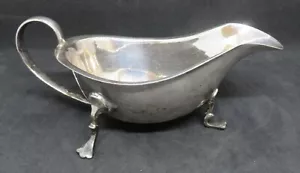 Plato de plata electroplato vintage victoriano antiguo patas salsa salsa barco jarra - Imagen 1 de 10