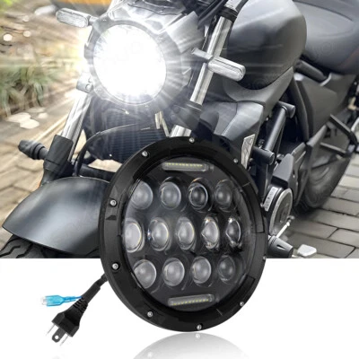 6000K 7" Motorcycle LED Hi/Lo Headlights Black For Kawasaki 1000 LTD 1977-1982 - Image 1 of 4