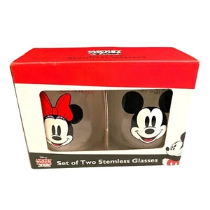 Disney Mickey Minnie Gesichter stielloses Glas 2er Set Weihnachtsgeschenk - Bild 1 von 8
