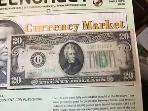 Banconota 1934 A $20 Venti Dollari Federal Reserve Sigillo Verde, CHICAGO, IL 1 BANCONOTA - Foto 1 di 8