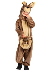 Overall Plüsch Känguru de Luxe mit Kopf Kostüm Kinder Karneval Fasching  - Bild 1 von 1