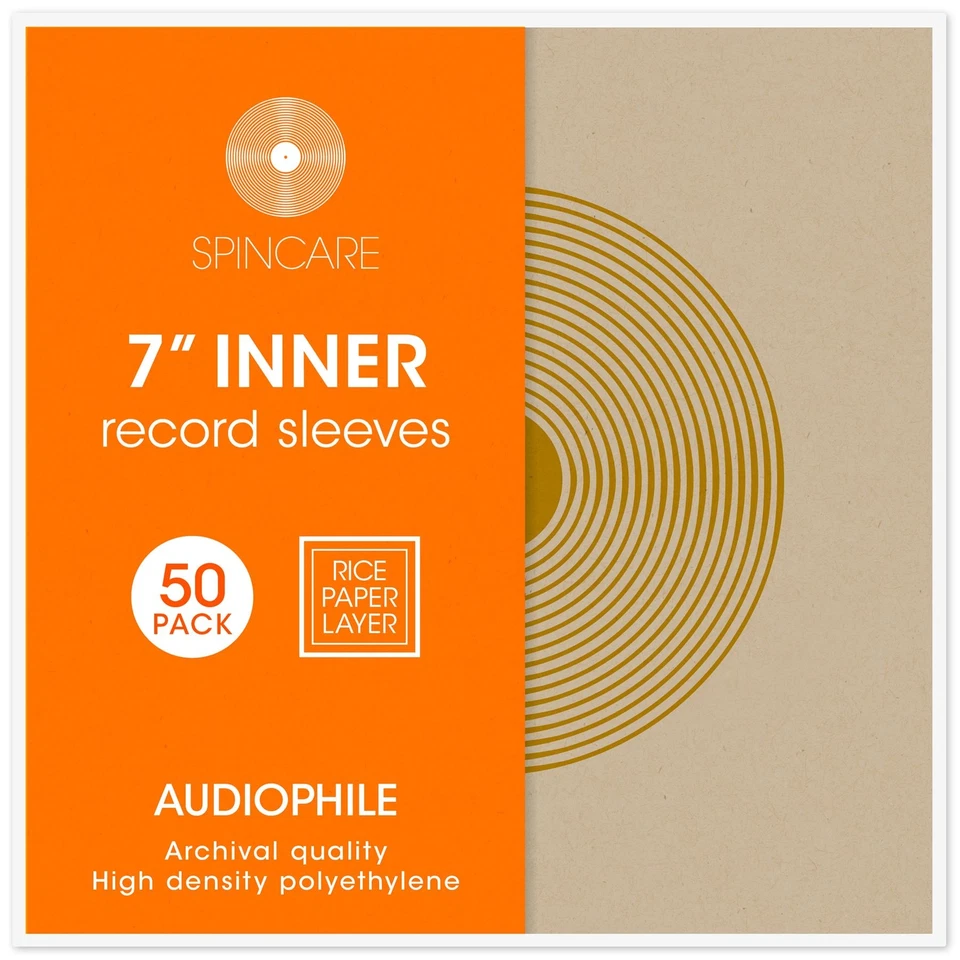 Maniche per dischi interne in vinile 50 x 7 pollici per singoli e 45 anni | SPINCARE AUDIOPHILE
