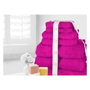 New Ramesses Cotton Bath Sheet Fuchsia 7 Piece Set - Picture 1 of 1