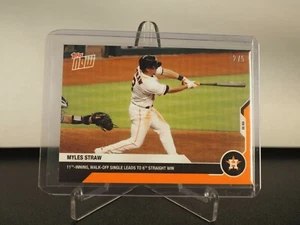Myles Straw - MLB TOPPS NOW Card 126 - Orange 2/5 Foil Parallel - Picture 1 of 3