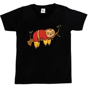 1Tee Kinder Jungen Schlaf Superheld Faultier T-Shirt - Bild 1 von 5