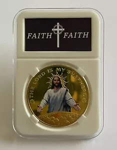 Religious Gifts Faith Coin Jesus Christ Coin with Slab Case Souvenir Gift - Picture 1 of 6