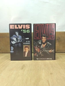 ELVIS ~ VHS Video ~ 1956 "In The Beginning" + 1968 "Comeback Special" Music Film - Picture 1 of 8