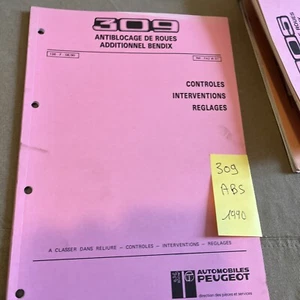 Manuel reparation ATELIER PEUGEOT 309 ABS ANTIBLOCAGE ROUES ADDITIONNEL BENDIX 1 - Foto 1 di 14