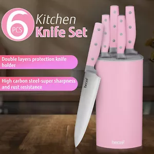 6Pcs Küchenmesser Set Sharp Edelstahl Messer Set mit Universal Messer Block - Bild 1 von 12