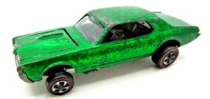 Vintage Hot Wheels Redline Custom Cougar Green Brown Int 1968 US CHIPPED LOOSE - Picture 1 of 15