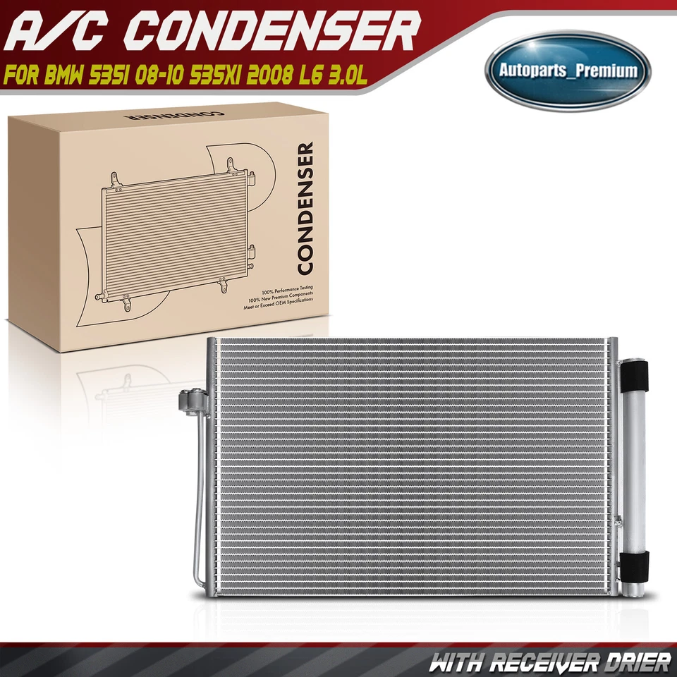 Condensador de CA con receptor secador para BMW 535i 08-10 535xi 535i xDrive L6 3,0 L Foto 1 de 4