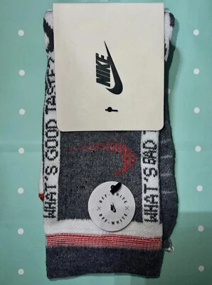 Nike x Off-White Crew Socks Men's Size Medium NWT Gray White Red CN5786-020 - Image 1 of 4