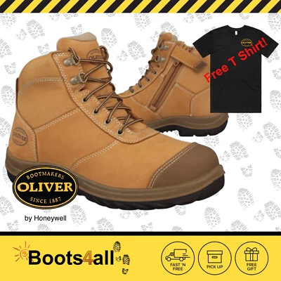 Oliver 34662 Hombres Gorra de Acero Cremallera Lateral Trigo Tobillo Botas de Trabajo CAMISETA GRATIS Foto 1 de 3