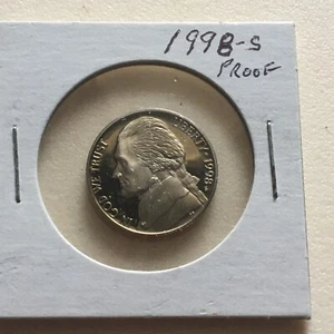 1998 S JEFFERSON FIVE CENTS A823- FREE SHIPPING - Picture 1 of 2