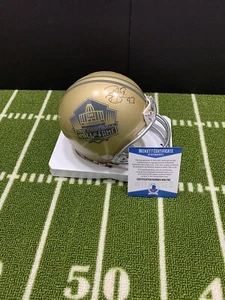 TROY POLAMALU SIGNED PITTSBURGH STEELERS GOLD HALL OF FAME MINI HELMET BECKETT W - Picture 1 of 4