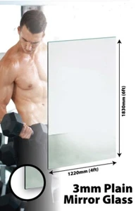 GYM MIRROR GLASS WEIGHT EXCERCISE TRAINING 3MM THICK VALUE 6FT X 4FT 183 X 122CM - Picture 1 of 1