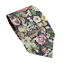 Floral Pattern Mens Neck Tie By Beans McGee 100% Cotton Made in USA Standard - Picture 1 of 6