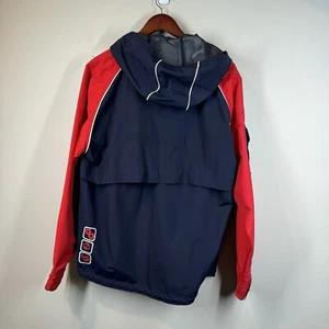 Ski-Doo Skidoo Bombardier Mens Sz M Red Blue Full Zip Windbreaker Hooded Jacket - Picture 1 of 23