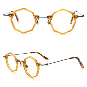 Mens Geometric Eyeglass Frames Old School Womens Glasses Frame Retro Eyewear - Picture 1 of 14