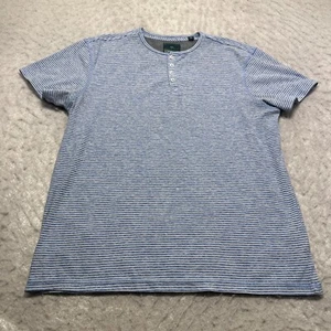 Original Supersoft by Bruno Milano Striped Henley T Shirt Blue Mens Size Small S - Picture 1 of 11